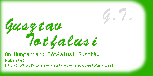 gusztav totfalusi business card