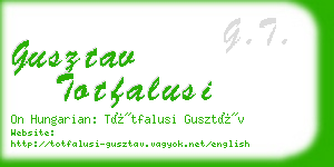 gusztav totfalusi business card